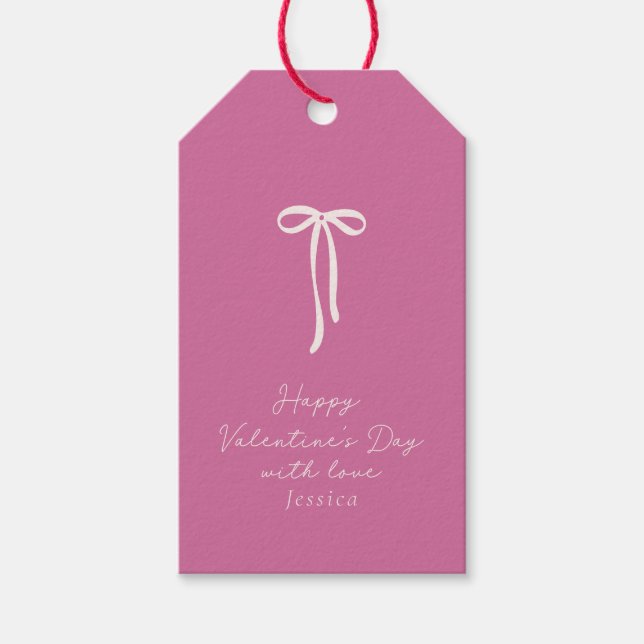 Puppenhaus Rosa Valentinstag Geschenkanhänger (Vorderseite)