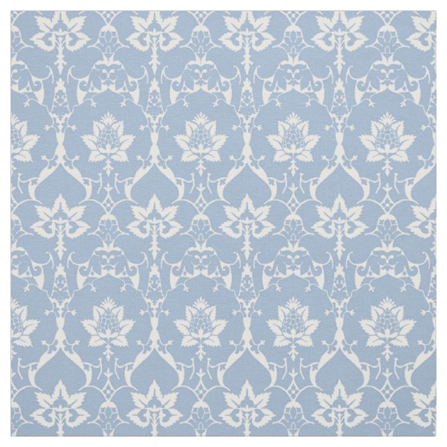 Puppenskala Renaissance Damask, Sky Blue Stoff (Muster)