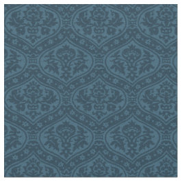 Puppenskala Renaissance Damaskus, Preußisch Blau Stoff