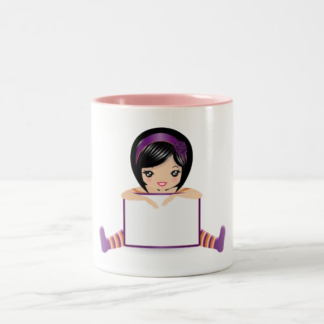 Puppenzeichen voll zweifarbige tasse (Mittel)