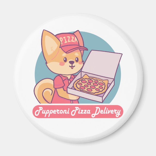 Pupperoni Pizza Lieferung Magnet (Vorne)
