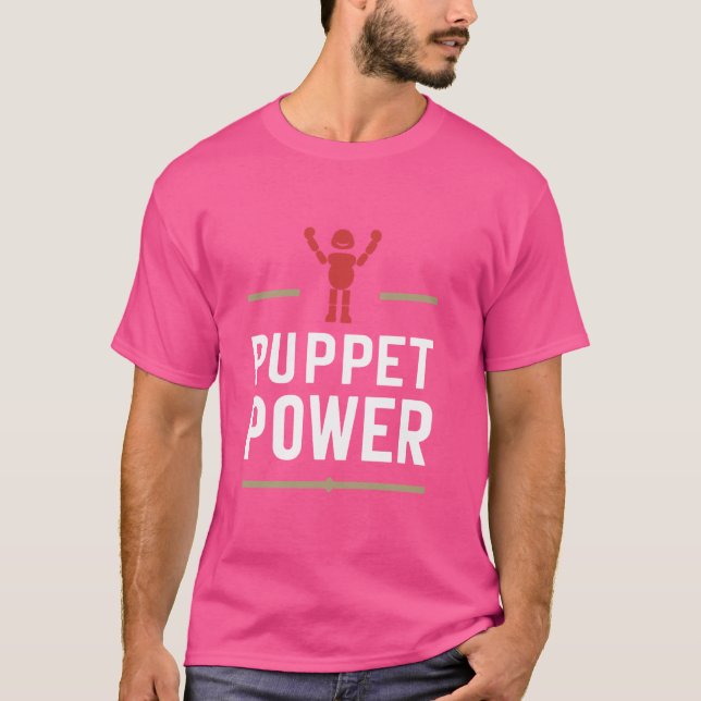 Puppet Mastery Shadow Play Ventriloquist-Darbietun T-Shirt (Vorderseite)