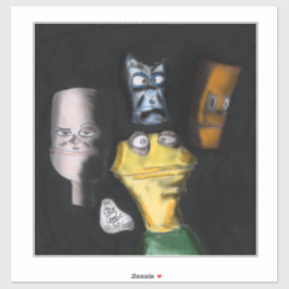 Puppets in the dark ( Erica Crooks puppet art ) Aufkleber