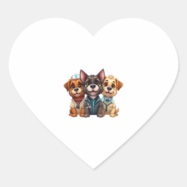 Puppies Herz-Aufkleber (Vorderseite)