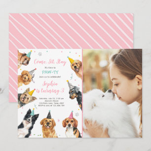 Puppy Anniversaire Invitation Chien Party Pawty Gi