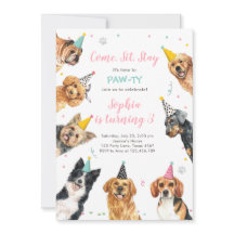 Puppy Anniversaire Invitation Chien Party Pawty Gi