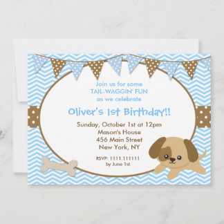 Puppy Anniversaire Invitations