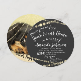 Puppy Baby Dose Dusche Neues Foto Graues Gold Einladung