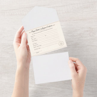 Puppy Birth & Adoption Certificate – All In One Einladung