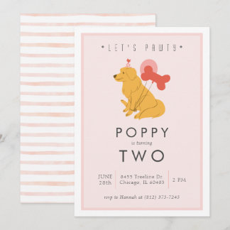Puppy Birthday Party Invitation - Personnalisable