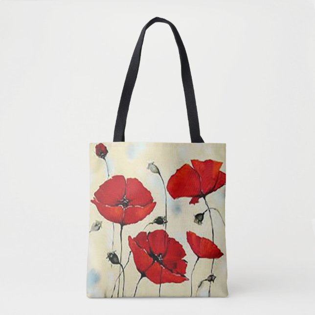 Puppy-Blume-Malerei-Totbeutel Tasche (Vorderseite)
