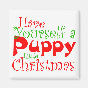 Puppy Christmas Holiday Magnet