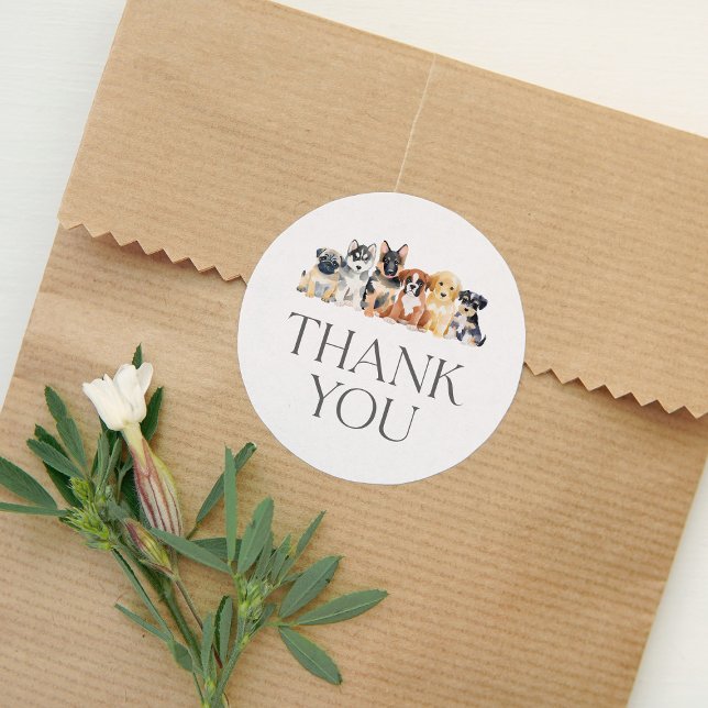 Puppy Dog Baby Dusche Runder Aufkleber (Von Creator hochgeladen)