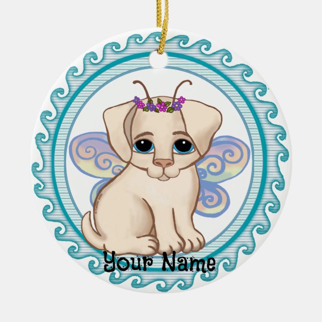 Puppy Dog Fairy Keramik Ornament (Vorne)