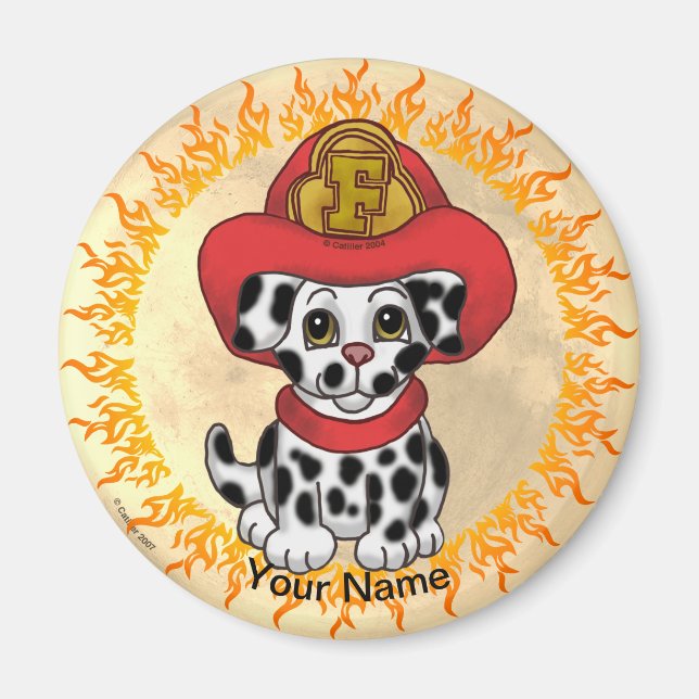 Puppy Dog Firefighter Magnet (Vorne)