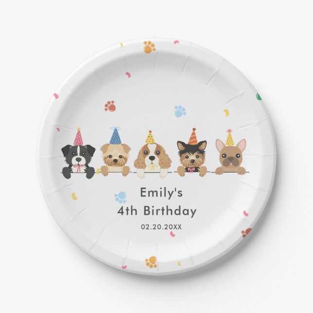 Puppy Dog Kindergeburtstag Party Pappteller (Vorderseite)
