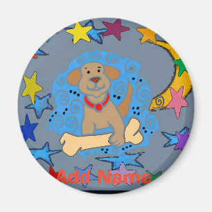 Puppy Dog Pa Dutch hex Sign, Name hinzufügen Magnet