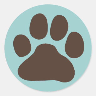 Puppy Dog Pfow Print Niedlicher Canine Pawprint Runder Aufkleber