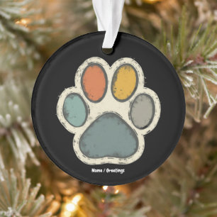 Puppy Dow Pw Print Animal Lover Peace Design Ornament