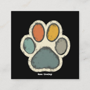 Puppy Dow Pw Print Animal Lover Peace Design Quadratische Visitenkarte