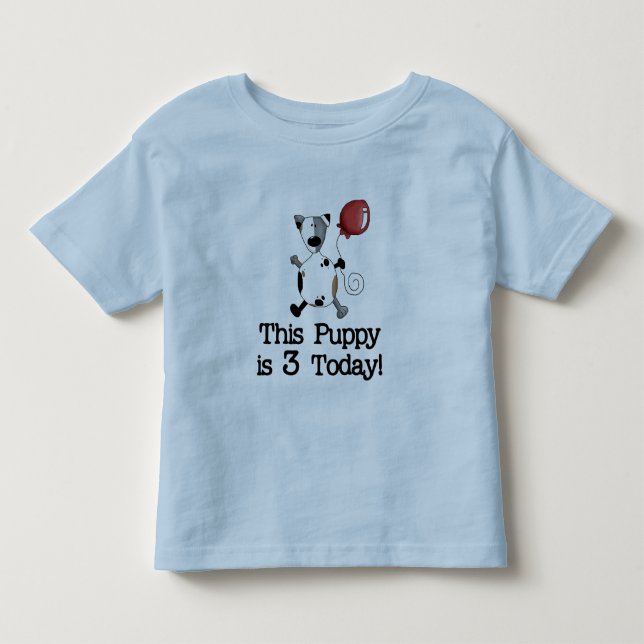 Puppy est 3 Tshirts et cadeaux d'anniversaire (Devant)