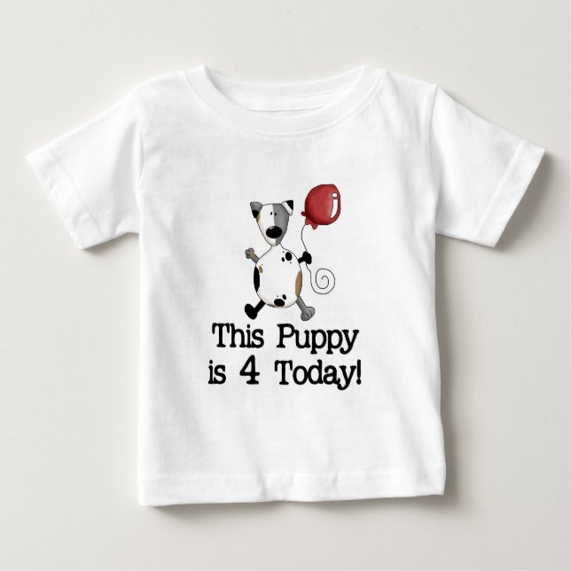 Puppy est 4 Tshirts et cadeaux d'anniversaire (Devant)