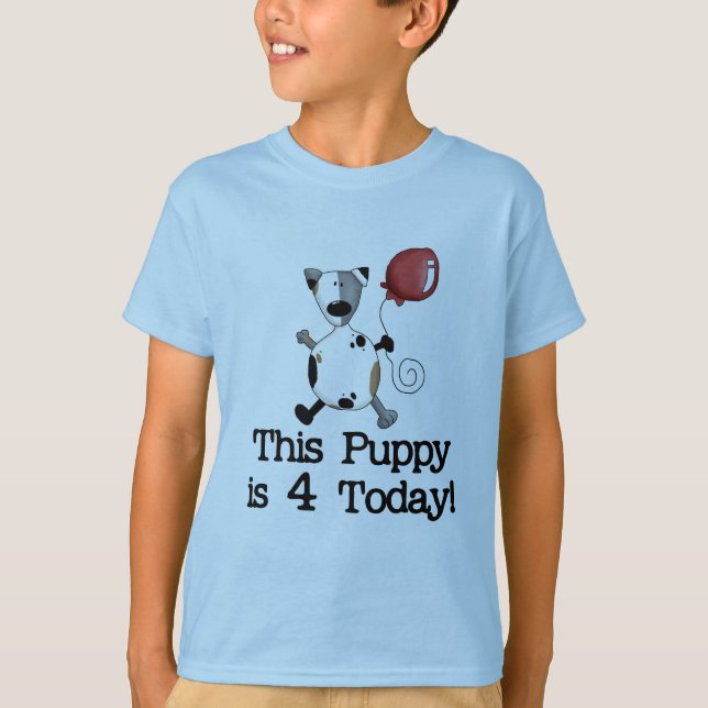 Puppy est 4 Tshirts et cadeaux d'anniversaire (Devant)
