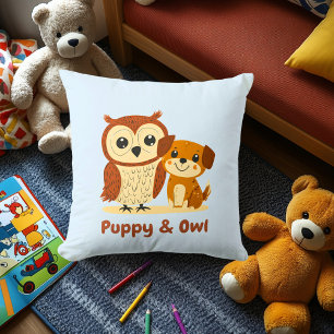 Puppy & Eule   Süße Tierfreunde-Deko für Kinder Kissen
