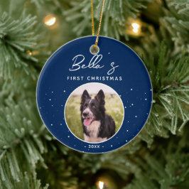 Puppy First Christmas Border Collie Dog Foto Keramik Ornament