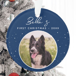 Puppy First Christmas Border Collie Dog Foto Ornament