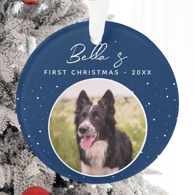 Puppy First Christmas Border Collie Dog Foto Ornament (Von Creator hochgeladen)