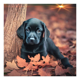 Puppy-Foto-Erweiterung im Schwarzen Labor Fotodruck