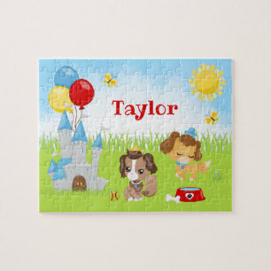 Puppy Hogs Castle Blue and Red Jigsaw Puzzle