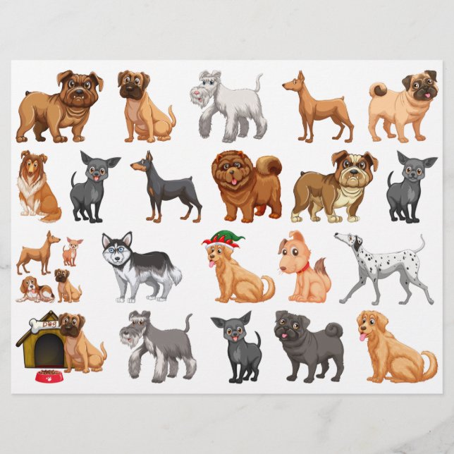 Puppy-Hunde-Scrapbook-Papier für Multicolor Flyer (Vorne)