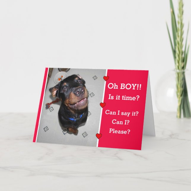 Puppy I Wuff You Valentine's Day Card Feiertagskarte (Vorderseite)