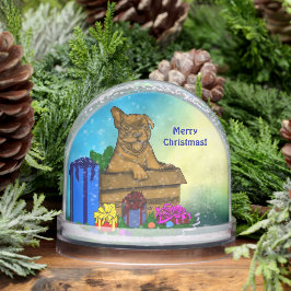 Puppy in A Box , Merry Xmas Schneekugeln