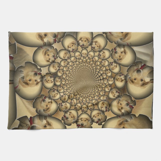 Puppy Kaleidoskop Art Print Küchentuch (Horizontal)