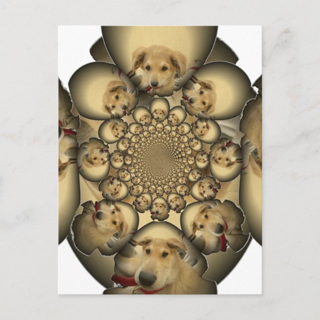 Puppy Kaleidoskop Art Print Postkarte (Vorderseite)