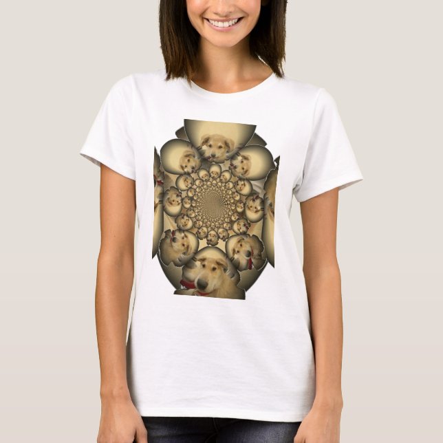 Puppy Kaleidoskop Art Print T-Shirt (Vorderseite)