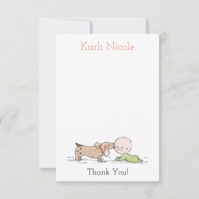 Puppy Kisses Baby Dusche Danke Karten (Vorderseite)