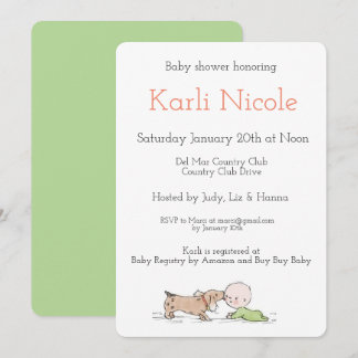 Puppy Kisses Baby Shower Invitations