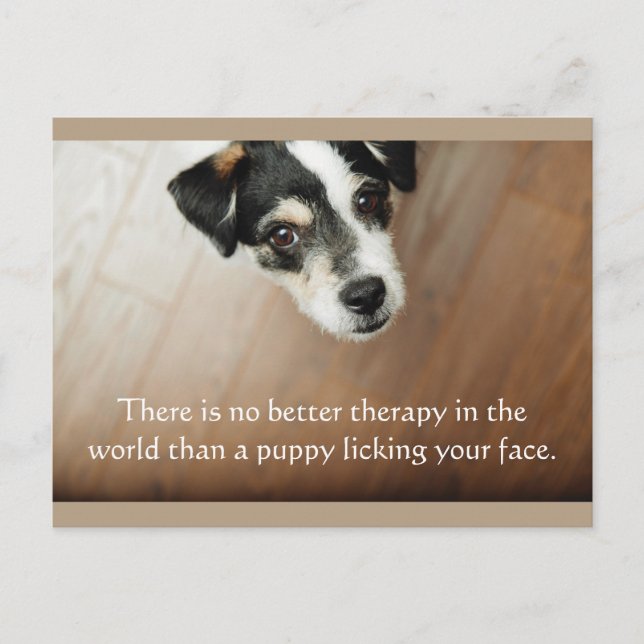 Puppy Lick Therapy Chien carte postale (Devant)