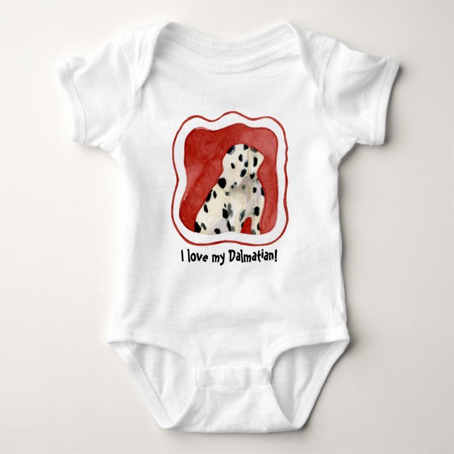 "Puppy Liebe", Dalmatiner Puppy Art von Audrey Jea Baby Strampler (Vorderseite)