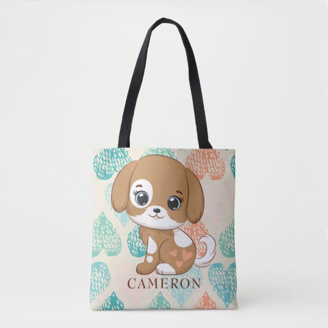 Puppy Liebe Kleiner Welpenbeutel Tasche (Vorderseite)