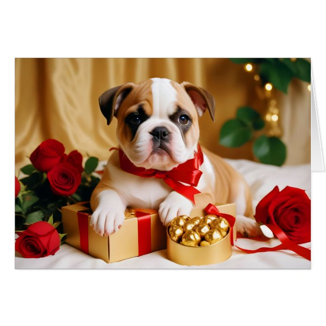 Puppy Love Tender Romantique Beau cadeau (Devant horizontal)