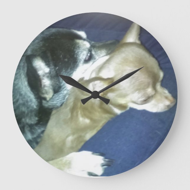 Puppy Love Wall Clock Große Wanduhr (Vorderseite)