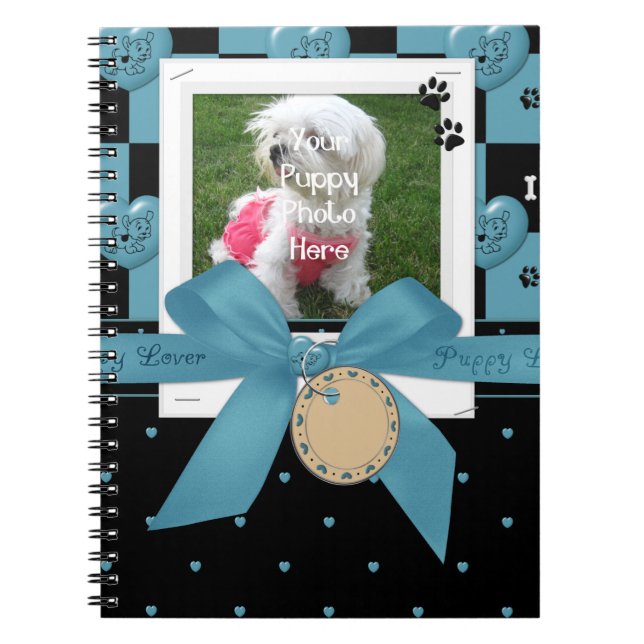 Puppy Lover BLUE SpiralNotebook Notizblock (Vorderseite)