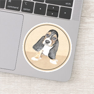 Puppy-Malerei im Basset-Hund - Original Hundeschic Aufkleber