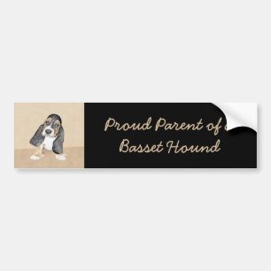 Puppy-Malerei im Basset-Hund - Original Hundeschic Autoaufkleber