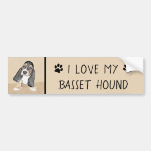 Puppy-Malerei im Basset-Hund - Original Hundeschic Autoaufkleber